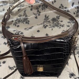 Dooney and Bourke Croc embossed leather crossbody purse